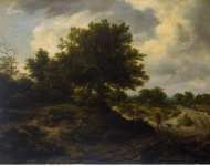 Ruisdael Jacob Isaaksz van Landscape with a Traveller - Hermitage